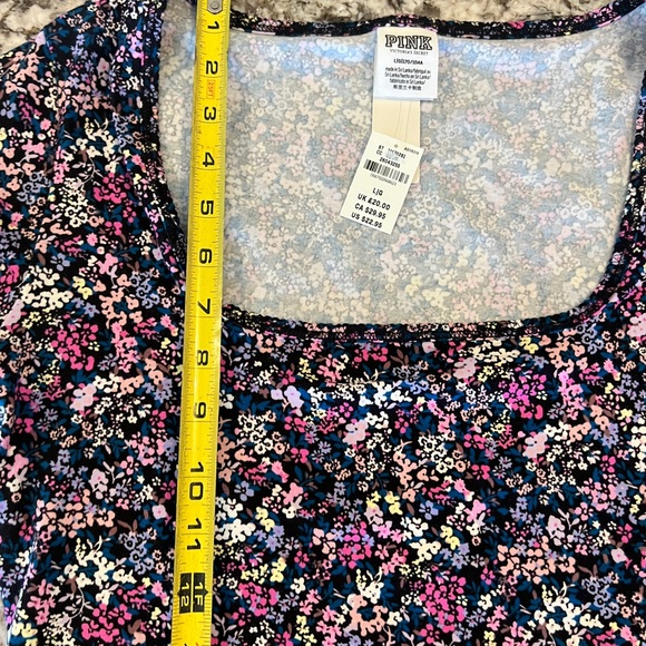 NEW PINK Victoria’s Secret Floral Scoop Neck Bodysuit size Large NWT Short Sleev - Picture 5 of 11